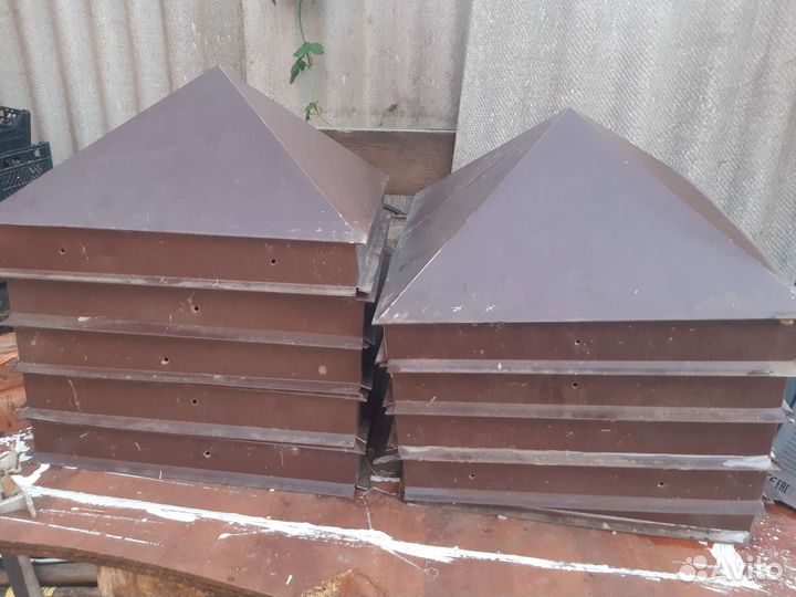 Колпаки на столбы забора 2 кирпича