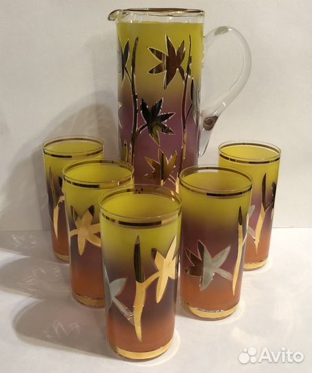 Кувшин и стаканы для воды Богемия