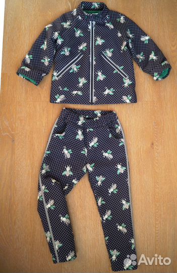 Стильный костюм куртка+брюки жаккард на 4-5лет