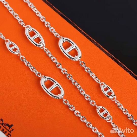 Серебряная цепь Hermes