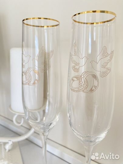 Фужеры бокалы свадебные новые