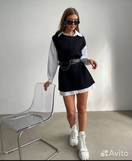 Рубашка+жакет, 46 размер