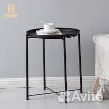 Стол поднос круглый металлический 2 в 1