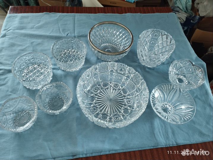 Салатник, конфетница хрустальная