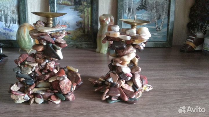 Подсвечники из камней