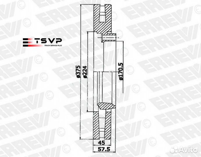 Errevi 713712 Диск тормозной SAF SK RB 9019 377x59