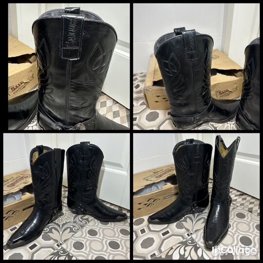 Мужские кожаные сапоги Western USA люкс