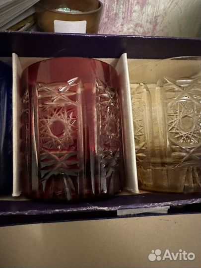 Стаканы цветной хрусталь