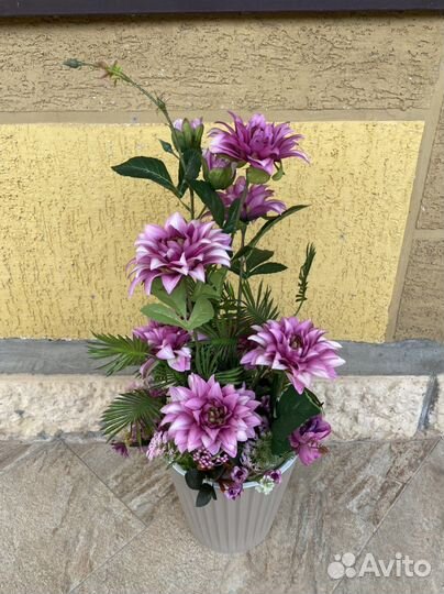 Искусственные цветы. Лилии, розы, георгины, пионы