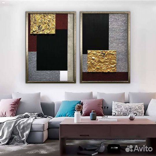 Картина маслом абстракция диптих