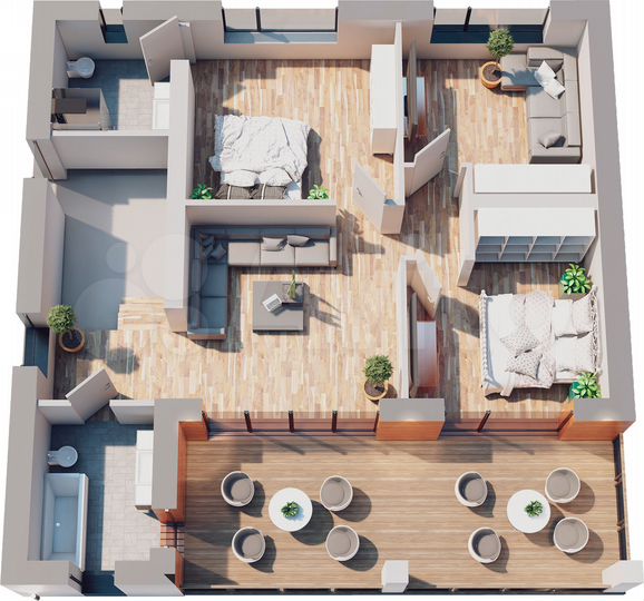 Коттедж 195 м² на участке 6,1 сот.