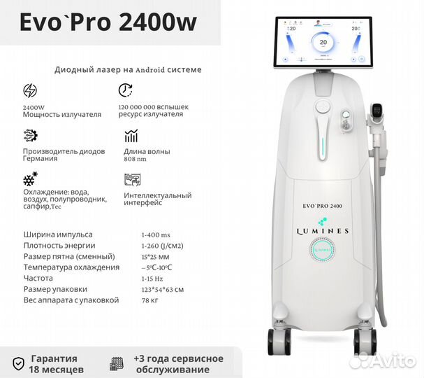 Аппарат для эпиляции Люминес. Evo-Pro 2400W