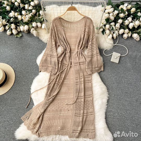 Кардиган женский длинный