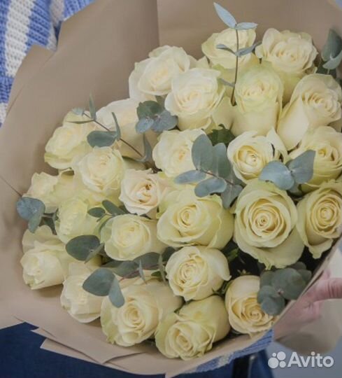 25 белых роз.Доставка Калининград