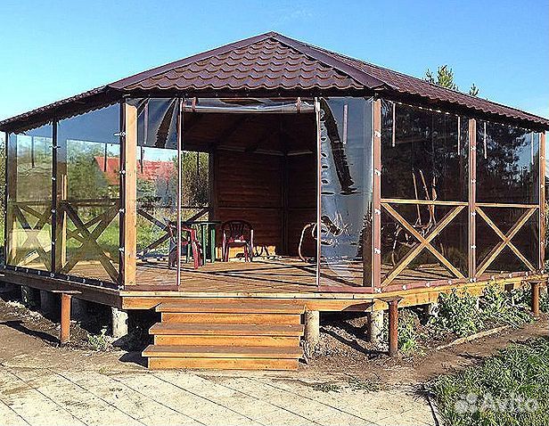 Мягкие окна для веранды террасы, беседки, под ключ