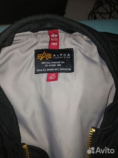 Бомбер alpha industries ma 1 черный