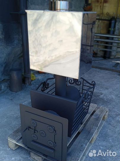 Печь для бани с колодцем+ бак на 60 л