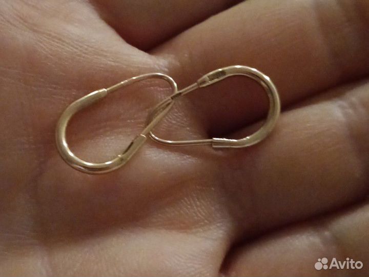 Золотые серьги СССР 1,74г конго