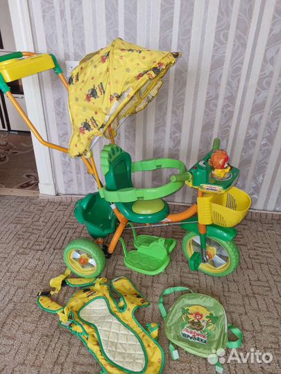 Детский 3х колесный велосипед с ручкой