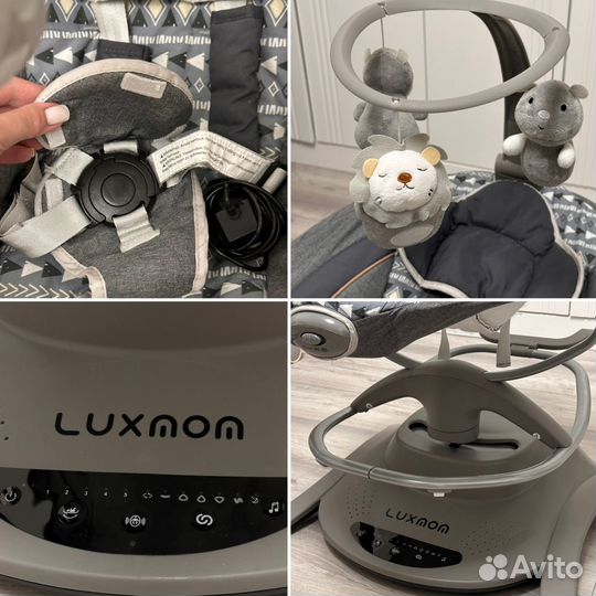 Электрокачели шезлонг для новорожденных Luxmom