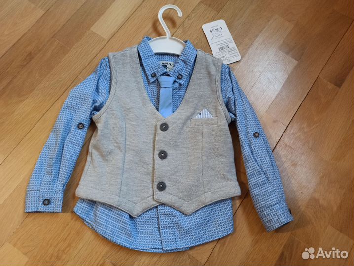 Новый костюм рубашка+жилет LC waikiki