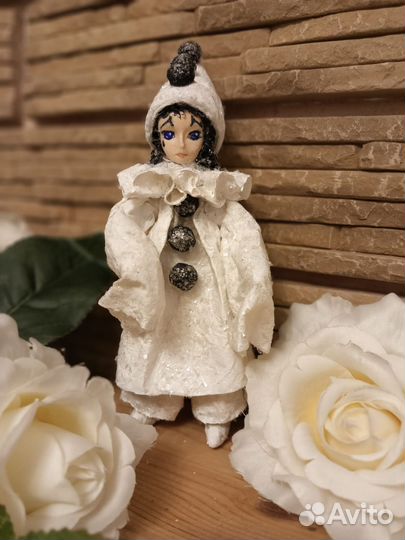 Ватная Елочная Игрушка пьеро ретро на заказ