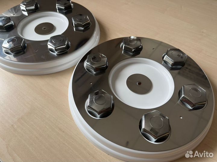 Колпаки на газель белые + нержавейка + колпачки хр