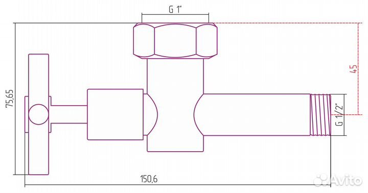 Сунержа 01002-1012 Вентиль для полотенц