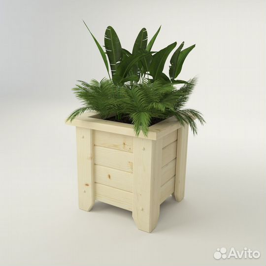 Кашпо деревянное уличное в Скандинавском стиле (Ящ