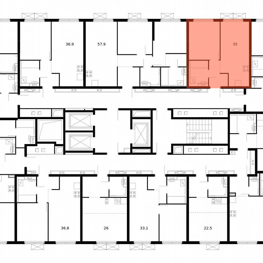 1-к. квартира, 35 м², 2/24 эт.