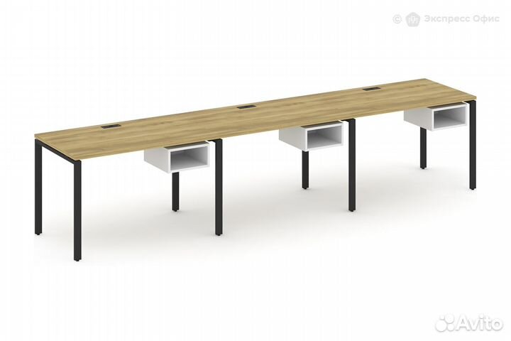 Стол-бенч с подвесными тумбами на 3 места Concept