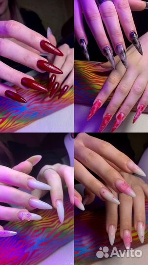 Наращивание ногтей маникюр модель