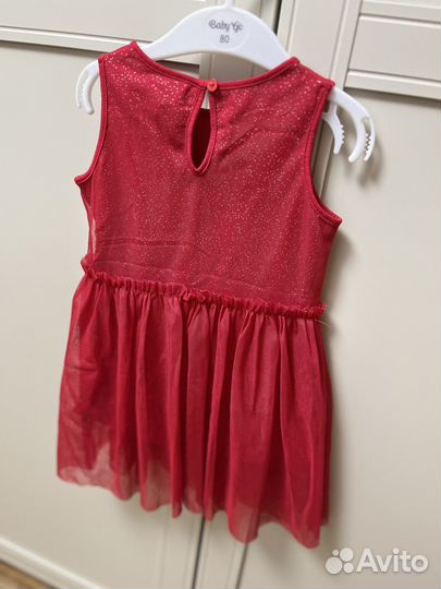 Платье красное для девочки 98, прокат
