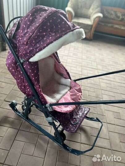 Детские санки коляска ника
