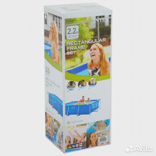 Бассейн каркасный прямоугольный 220 х 150 х 60 см