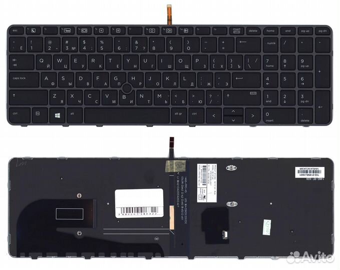 Клавиатура HP Elitebook 850 G3 черная с рамкой
