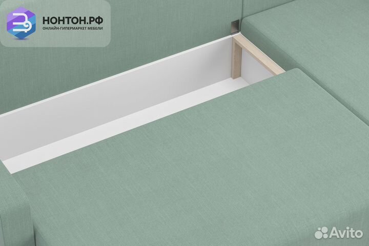 Диван угловой еврокнижка Мидгард светло-зеленый