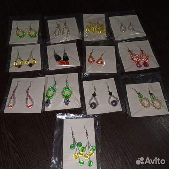 Серьги ручной работы в ассорти
