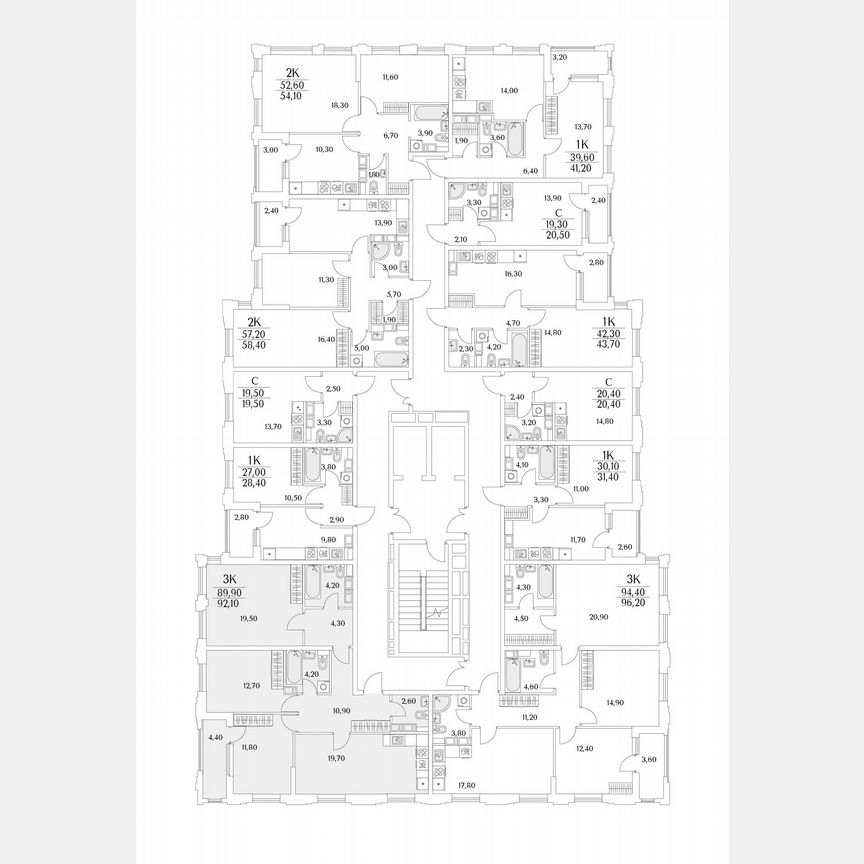 3-к. квартира, 92,1 м², 13/13 эт.