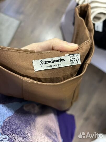 Юбка кожаная stradivarius