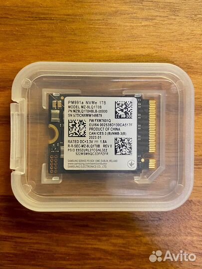 SSD m2 nvme 2230 Samsung PM991a 1TB + радиатор