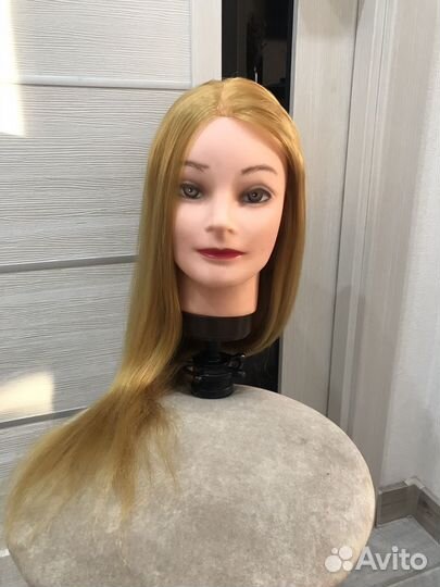 Учебная голова манекен с волосами