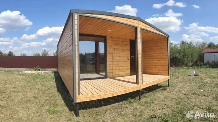 Каркасная баня двухмодульная 6х4,8 BY-5159