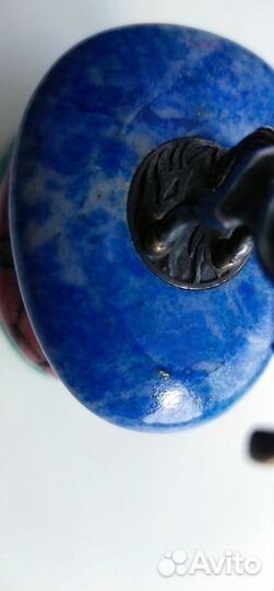 Фигурка серебро, камни с вкраплением золота