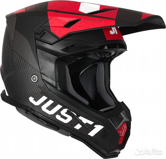 Шлем just1 J22 Carbon Adrenaline Red Black