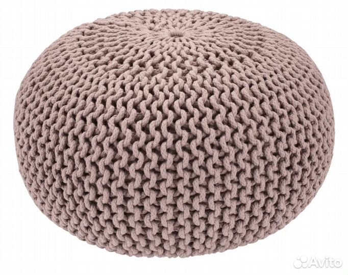 Пуф, вязаный, розовый