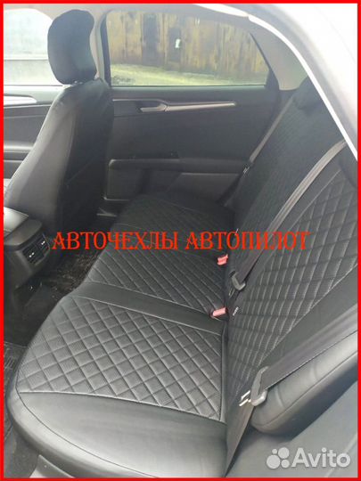 Чехлы Автопилот Ford Fiesta из экокожи чёрные Ромб