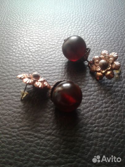 Серьги из тёмного янтаря. Редкость