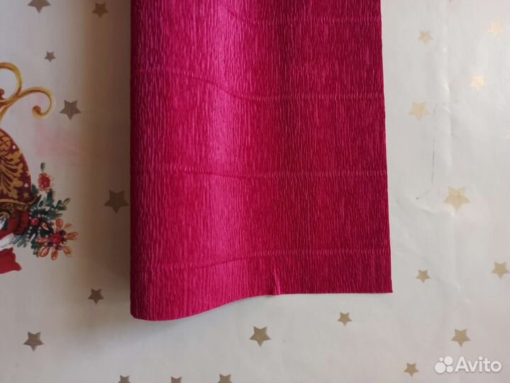 Гофрированная бумага малиновая,красная