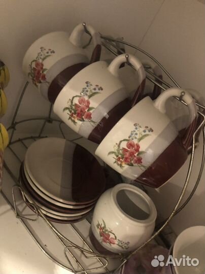 Сервиз чайный, сковорода, ложки, вилки